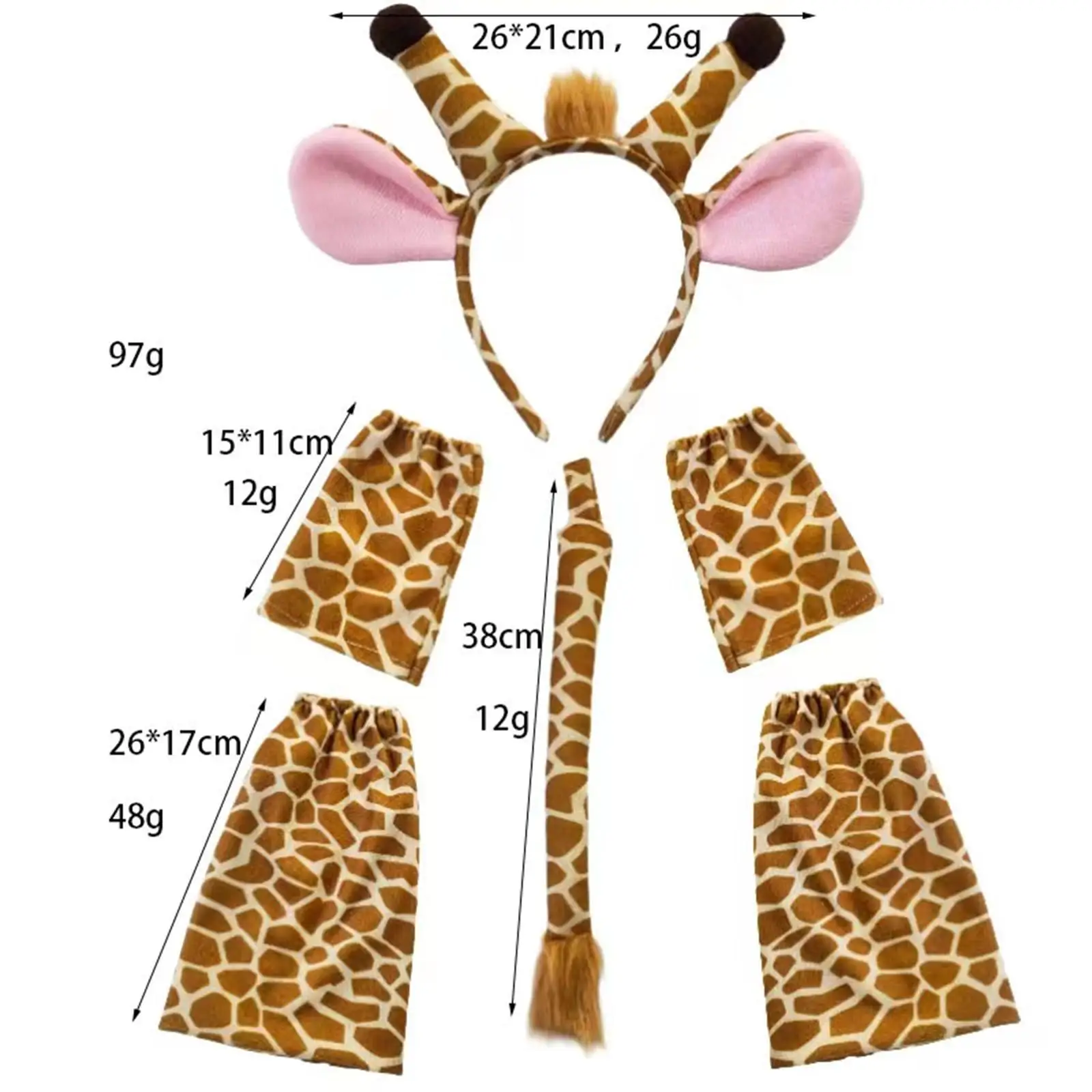 Set di orecchie e coda di animali Comodo fascia per capelli Morbida vestire Set di costumi di animali per bambini Vacanze Spettacoli teatrali Festa di compleanno