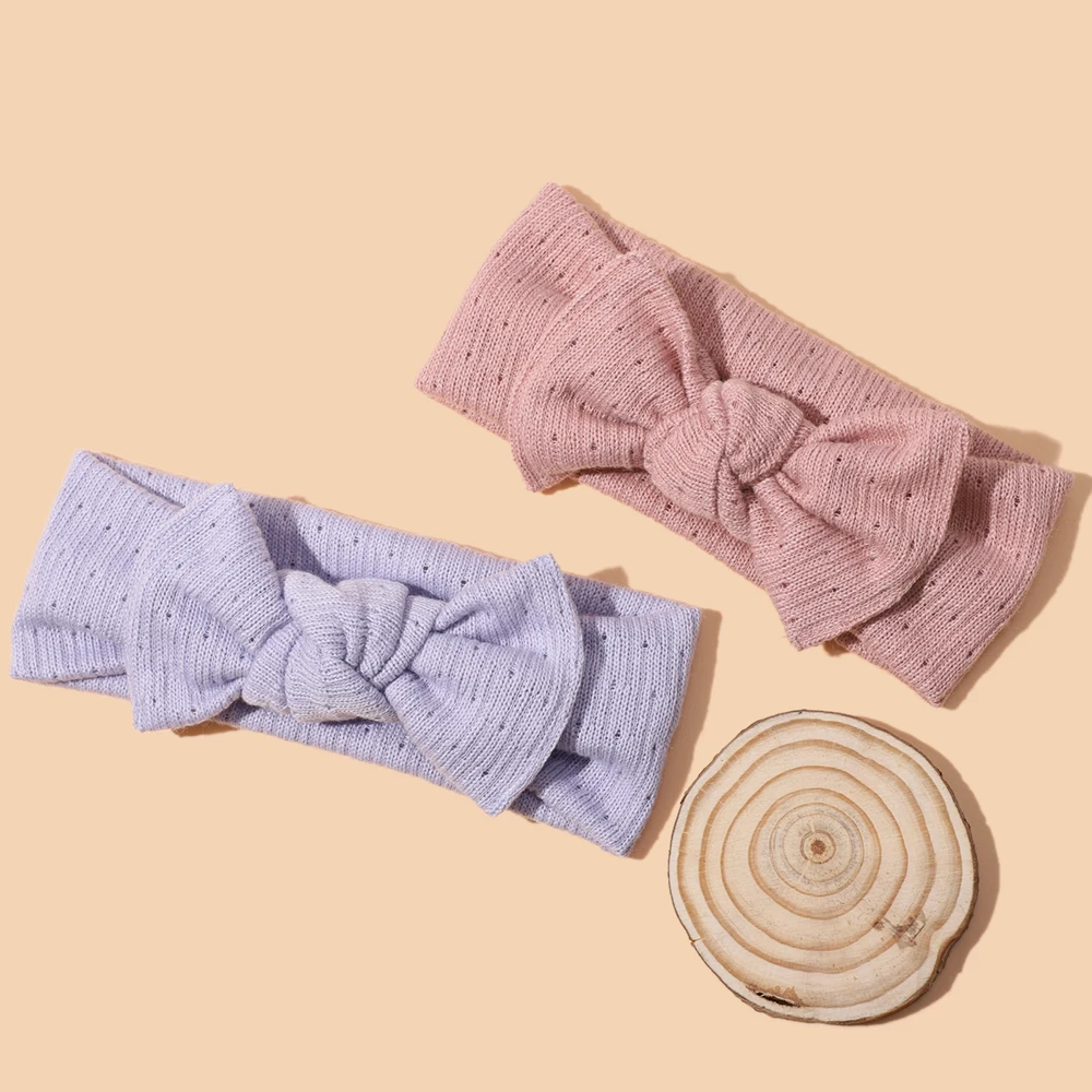 18 قطعة/الوحدة لطيف الصوف متماسكة القوس الطفل Headbands الوليد بلون Bowknot مطاطا العصابات طفل الفتيات عقال طفل رئيس يلتف