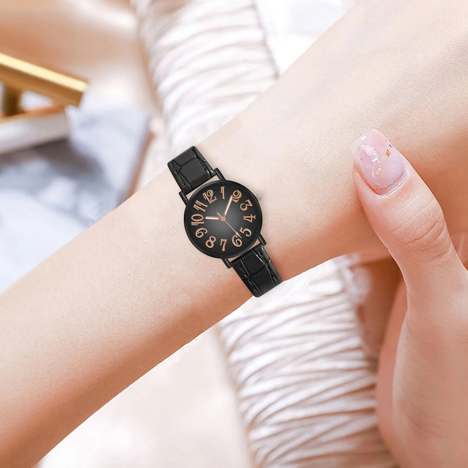 Watch Leather Strap Korean Watch Fashion Simple Style Quartz Wristwatch Lady Watch Women's Wristwatch