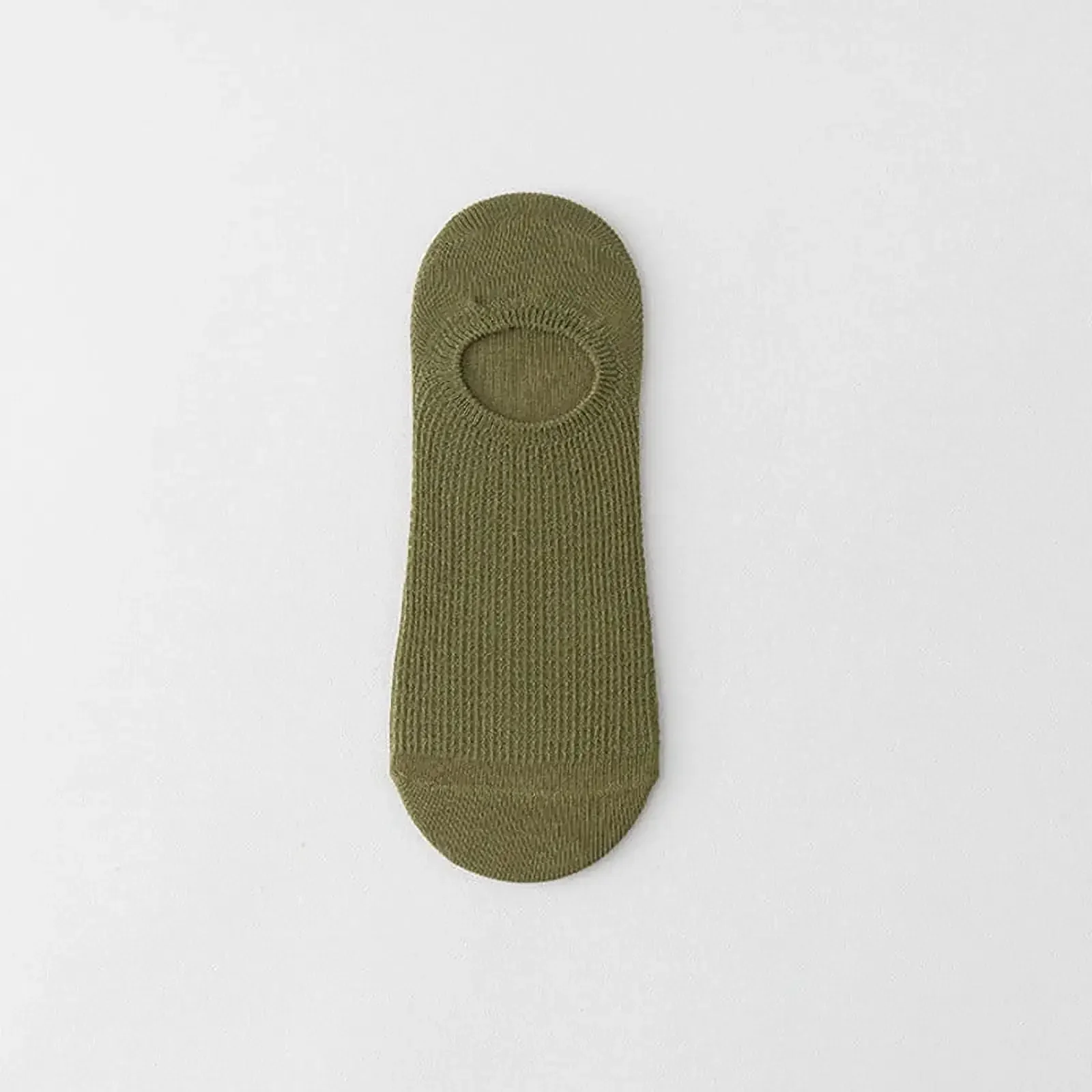 Chaussettes en maille respirantes solides pour hommes et femmes, pantoufles, chaussettes invisibles, vert armée, été, 1 paire