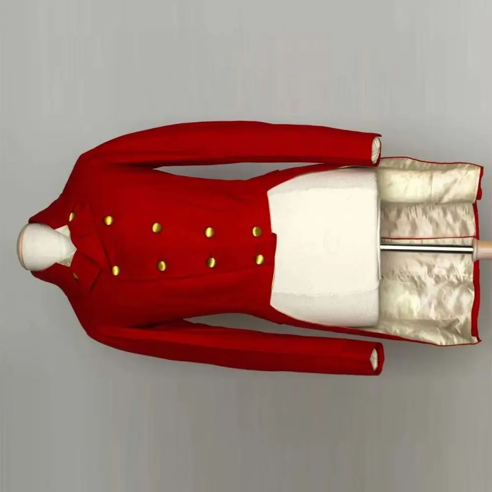 

Men's Gothic Red Hussar Tailcoat Medieval Victorian Royal Court Prince Noble Wedding Jacket Regency Military Uniform Coat