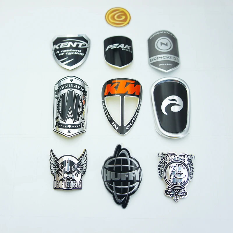 10 0.Zhang.Custom.Custom new type design bike metal plate bike 3d logo sticker