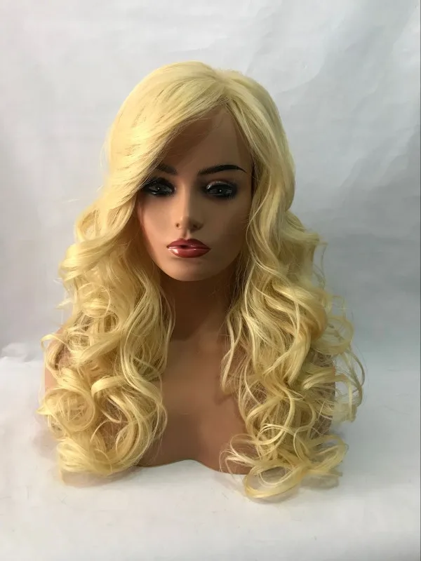 

Ladies Wig Long Curly Light Golden Wig Women's Wig Hair Party Wigs+Wig Cap