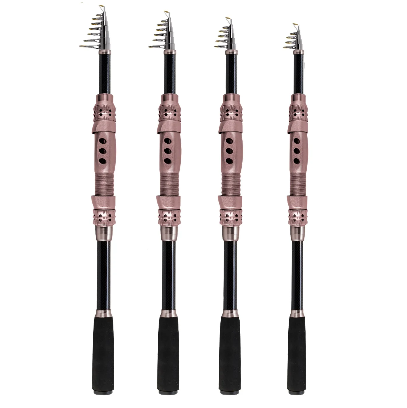 

1.8M-2.7M Telescopic Pole Carbon Fiber Body Fishing Rod Aluminium Alloy Reel Holder EVA Handle Fiberglass Blank Light Portable