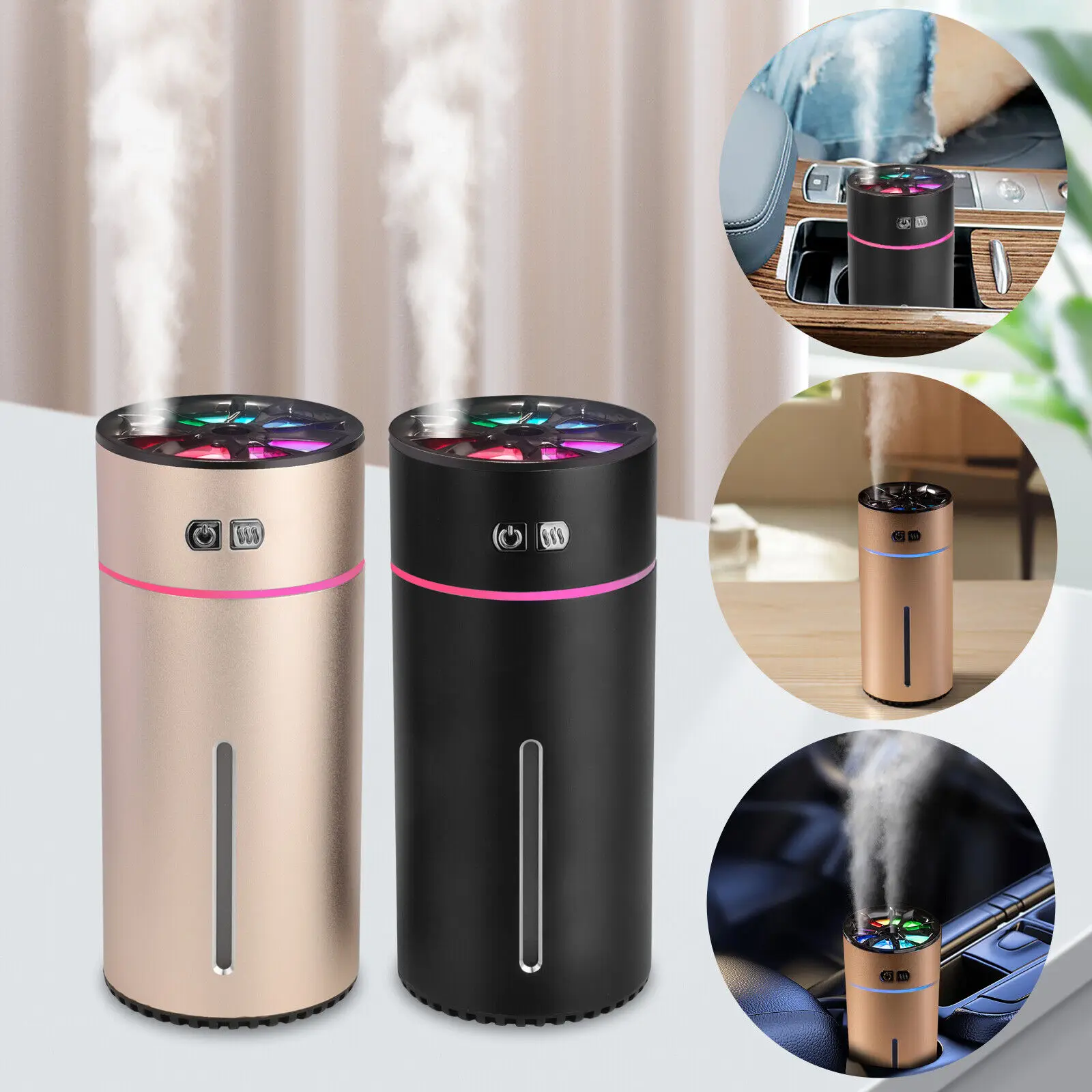 

New Car Air Humidifier Portable 300ML USB Waterless Aroma Diffuser For Home Bedroom Car Ultrasonic Aromatherapy Auto Accessories