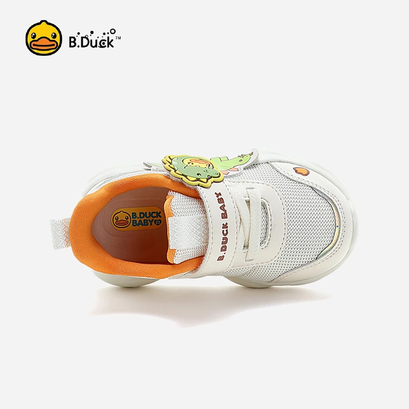 B.Duck Casual Athletic Shoes For Toddlers Boys And Girls, Light & Non-Slip First Walking Shoes With Cartoon Dinosaur Design