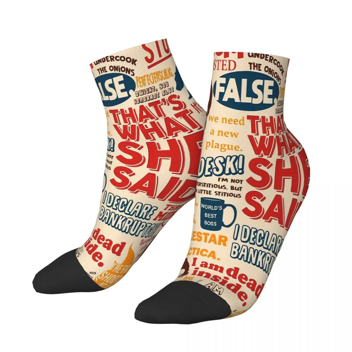 Quotes The Office Interesting Work Life Ankle Socks Male Mens Women Summer Stockings Polyester