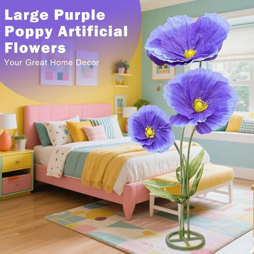 Украшение из гигантских искусственных цветов-Огромные цветы для свадьбы, домашнего и наружного декора, 3 шт. Реалистичные искусственные цветы для дома, офиса