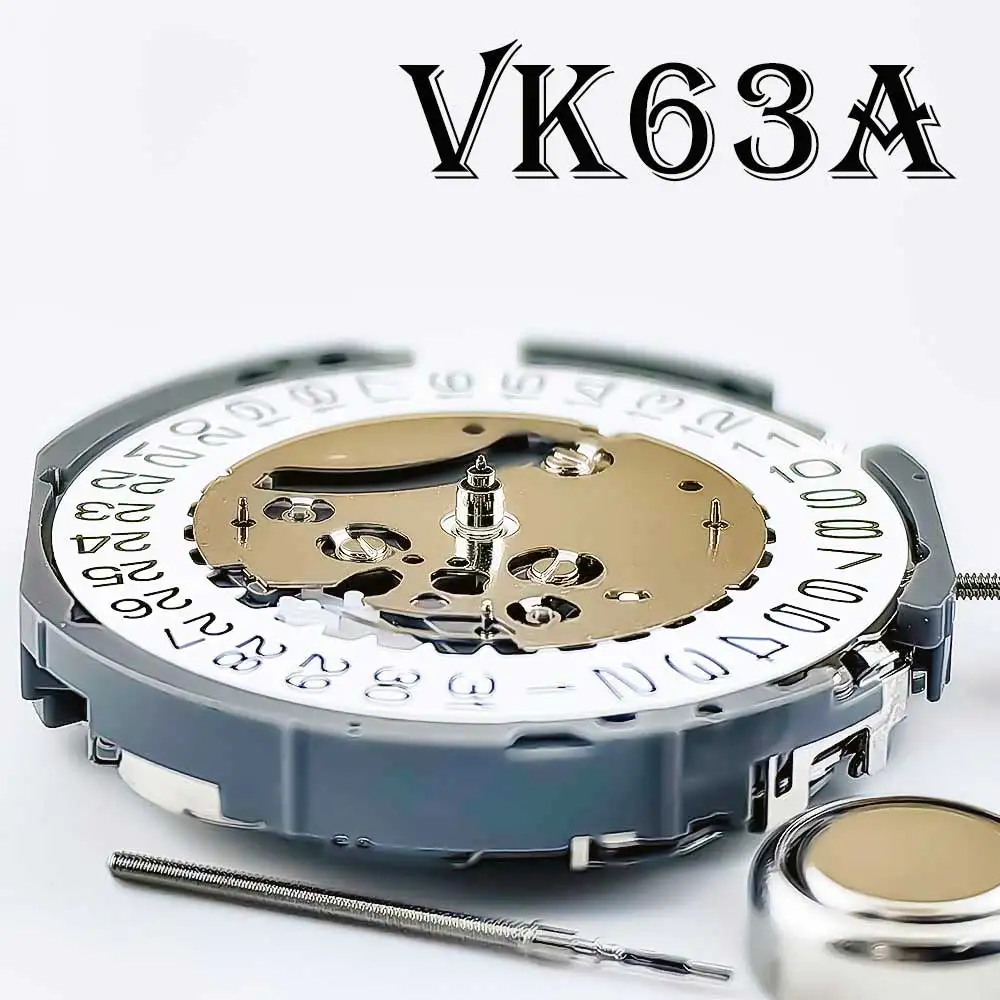 New Japan VK63A Chronograph Quartz Movement With Battery Replace Movement Japan Original VK63 VK61A VK67A Movement