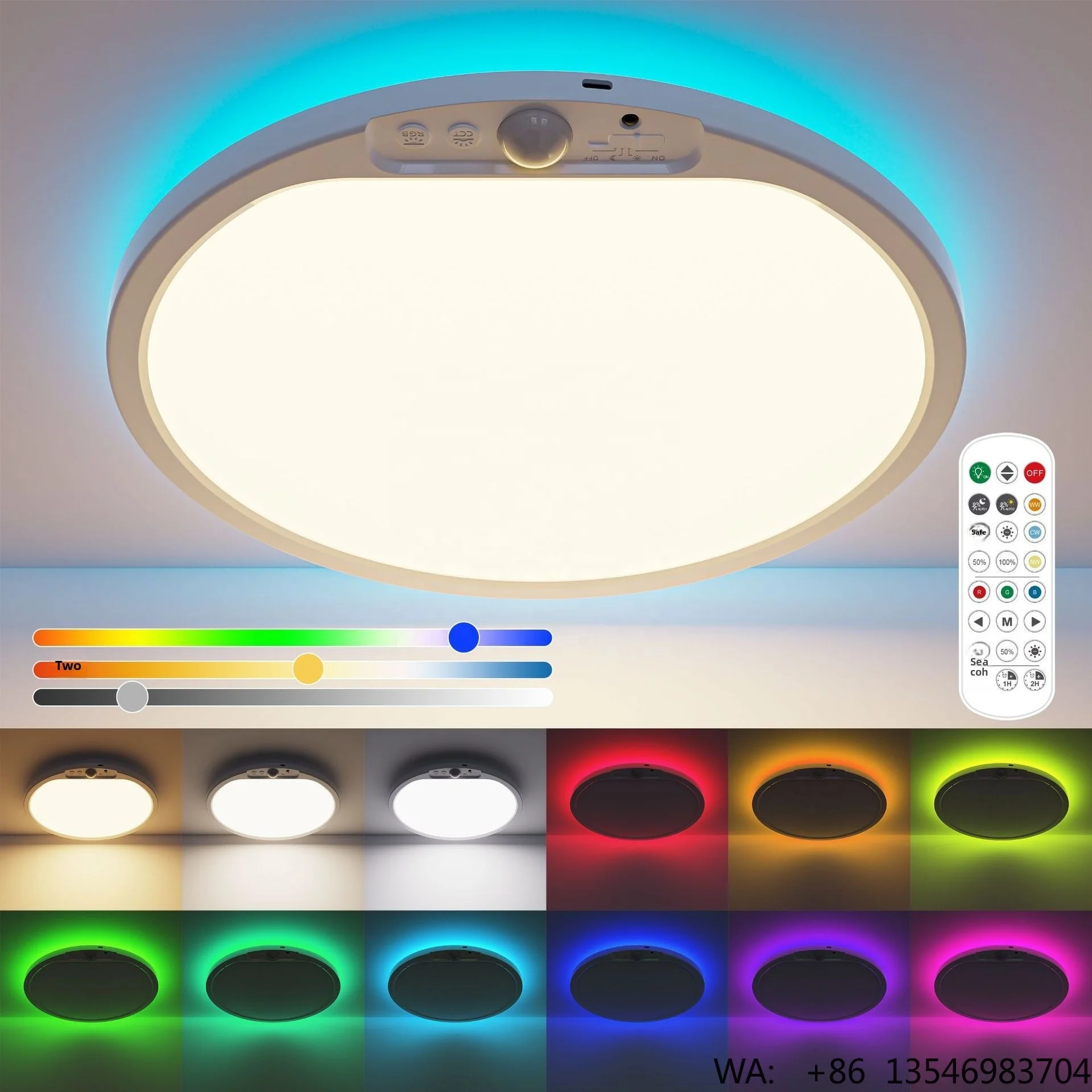usb-rechargeable-led-wireless-induction-ceiling-light-with-motion-sensor-for-aisle-cloakroom-cabinet-lights-10000mah-3cct-remote