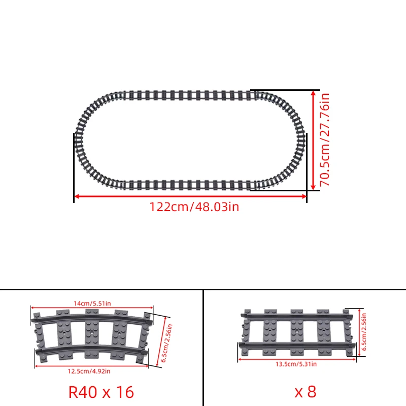 Moc criativo especialista idéias trem da cidade faixas retas curvadas elipse cruzam trilhos tijolos blocos de construção brinquedos diy para crianças gif