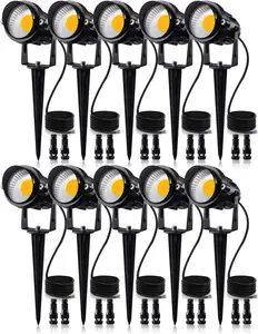 12W Low Voltage LED Landscape Lights, Outdoor 12V Warm White Waterproof Garden Pathway Spotlights with Connectors (10 Pack)