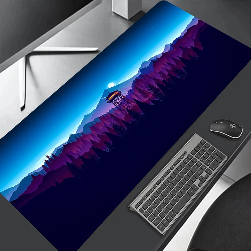 Computer Desk Pad Deep Forest Firewatch Gamer Keyboard Mouse Mat Gaming Laptops Mousepad Cabinet Pc Accessories Mats Big Carpet