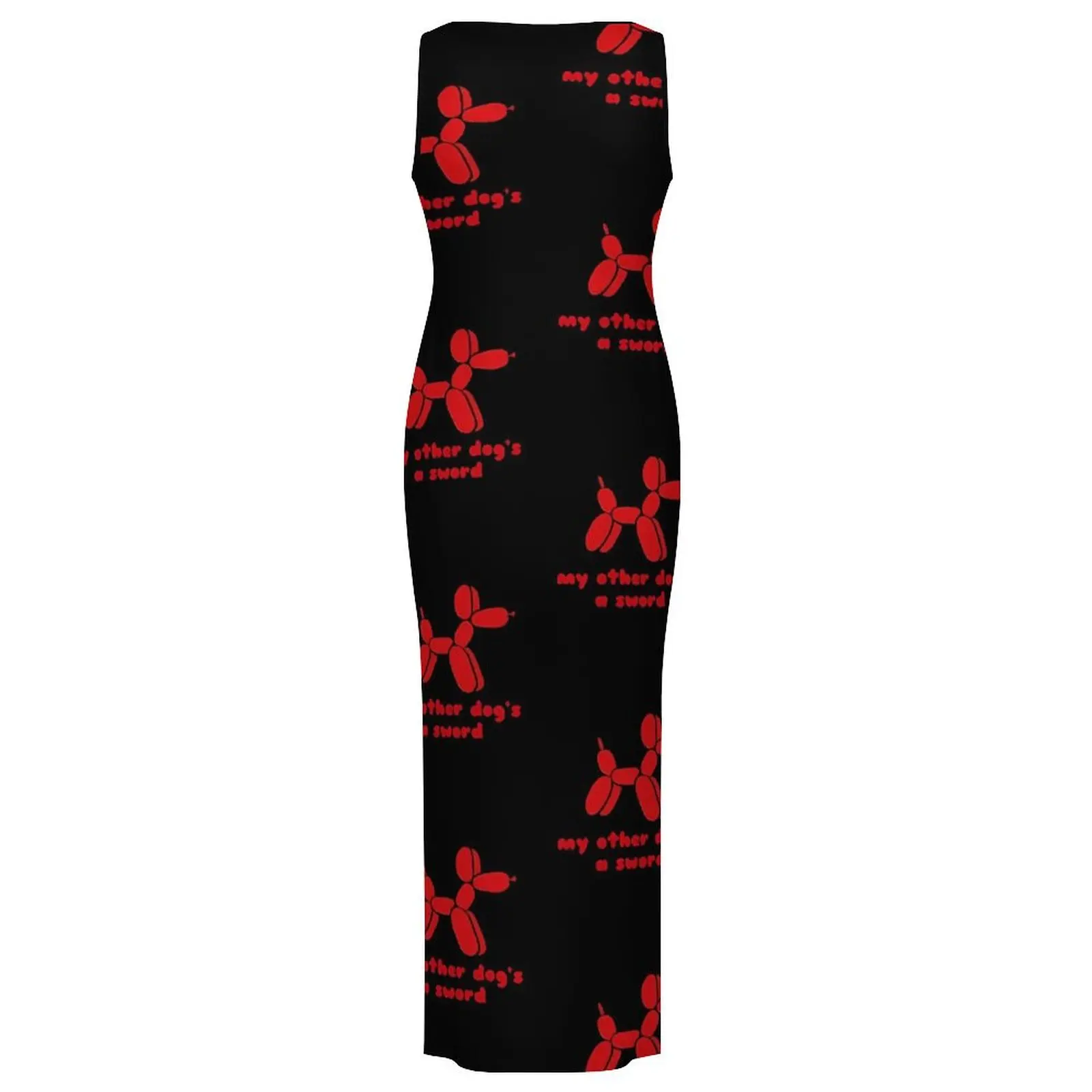 Sukienka Balonowy Pies Bez Rękawów Czerwona Zwierzęcy Wzór Moda Y2K Sukienki Maxi Klubowa Seksowna Sukienka Bodycon Damska Graficzna Odzież Oversize