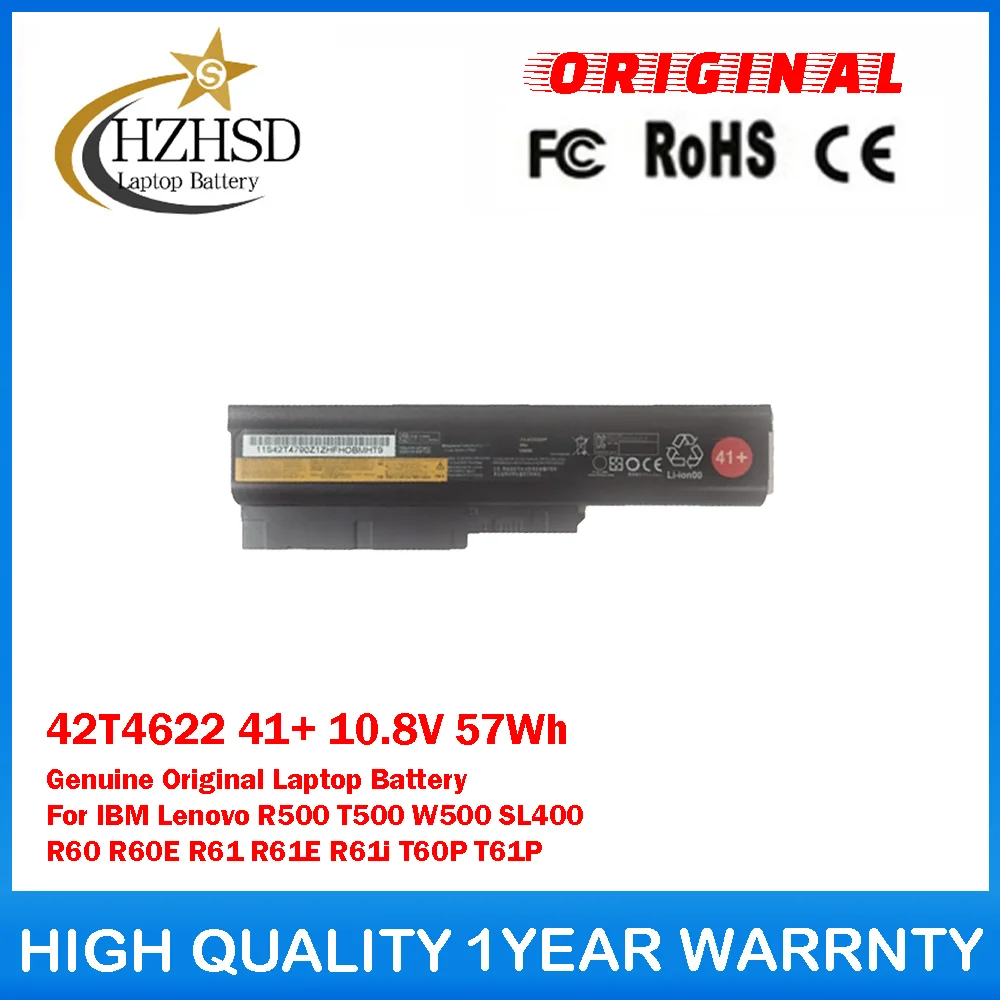 42T4622 41+ 10.8V 57Wh Genuine Original Laptop Battery For Lenovo T60 T61 T61P R500 T500 W500 SL500 42T5233 92P1137/8/9 92P1141