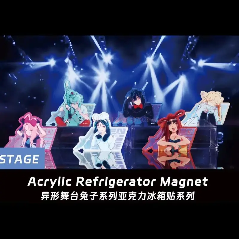 Nowe, oryginalne figurki z serii Alien Stage Rabbit w blind boxach, półfigurki akrylowe, naklejki na lodówkę, prezenty niespodzianki na święta.