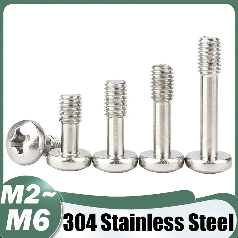 Bolt M2 M2.5 M3 M4 M5 M6 304 Stainless Steel Pan Head Cross Locking Screw Half Thread Round Pan Head Phillips Screw