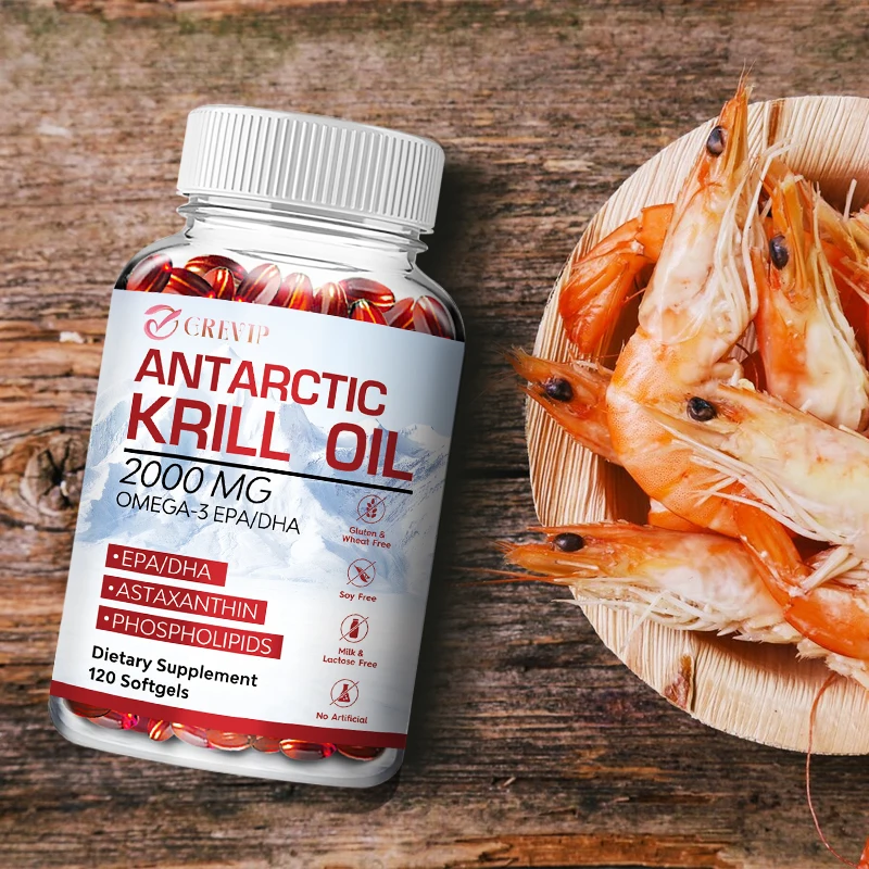 

Organic Antarctic Krill Oil Capsules - Nootropic Brain Supplement, Joint and Skin Health, Heart Support