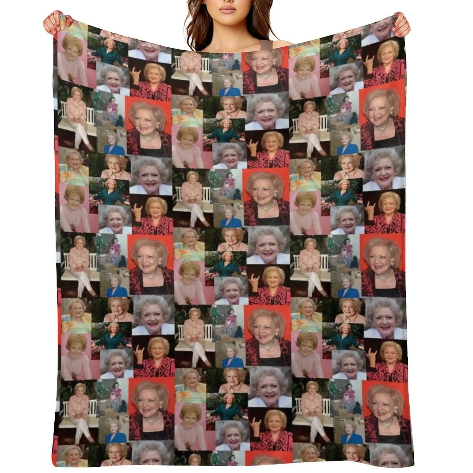 

betty white Throw Blanket Baby Bed covers Shaggy Quilt Blankets