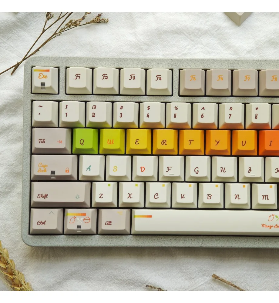 Mango sticky rice keycaps mechanical keyboards original PBT sublimation new accessories computer peripherals