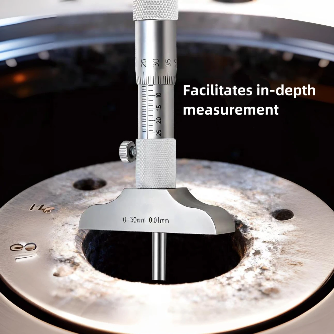High Precision Mechanical Depth Micrometer 0-25mm/50mm Measuring Tool Depth Gauge 0.01mm