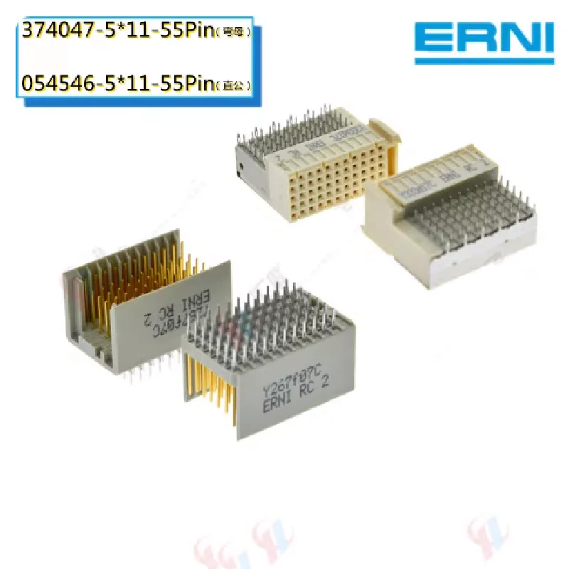 1Pcs/Lot   ERNI Electronics original 374047 female seat C-type 5 * 11 vertical 55 pin 2.0mm backplane CPCI high-speed connector