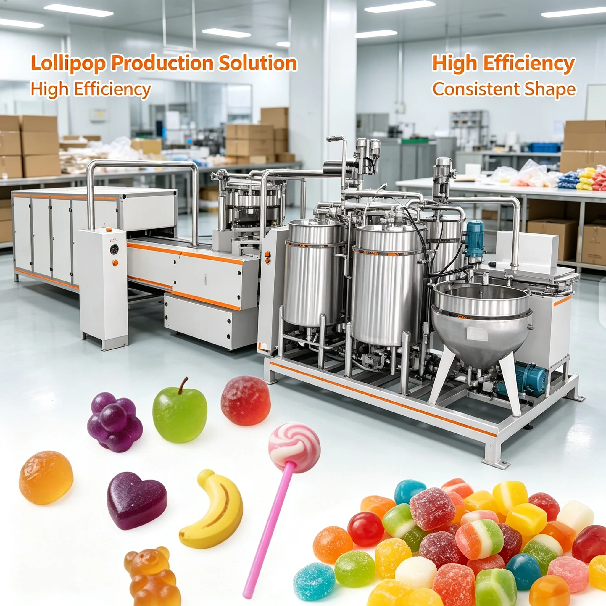 Lollipop Production Line Industrial Candy Extrusion Machine For Vitamin Added Fruit Flavor Candy Customized