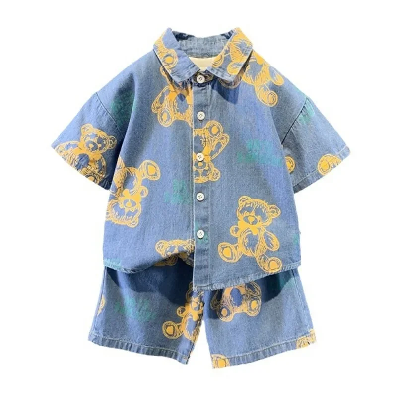 New Summer Baby Girls Clothes Suit Children Boys Fashion Cartoon Shirt Shorts 2Pcs/Sets Toddler Casual Costume Kids Tracksuits