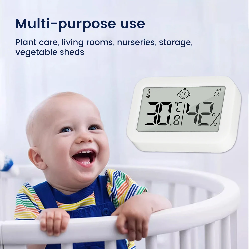 Multifunction Thermometer Hygrometer Indoor Household LCD Electronic Temperature Humidity Monitor for Homes Bedrooms Baby Rooms