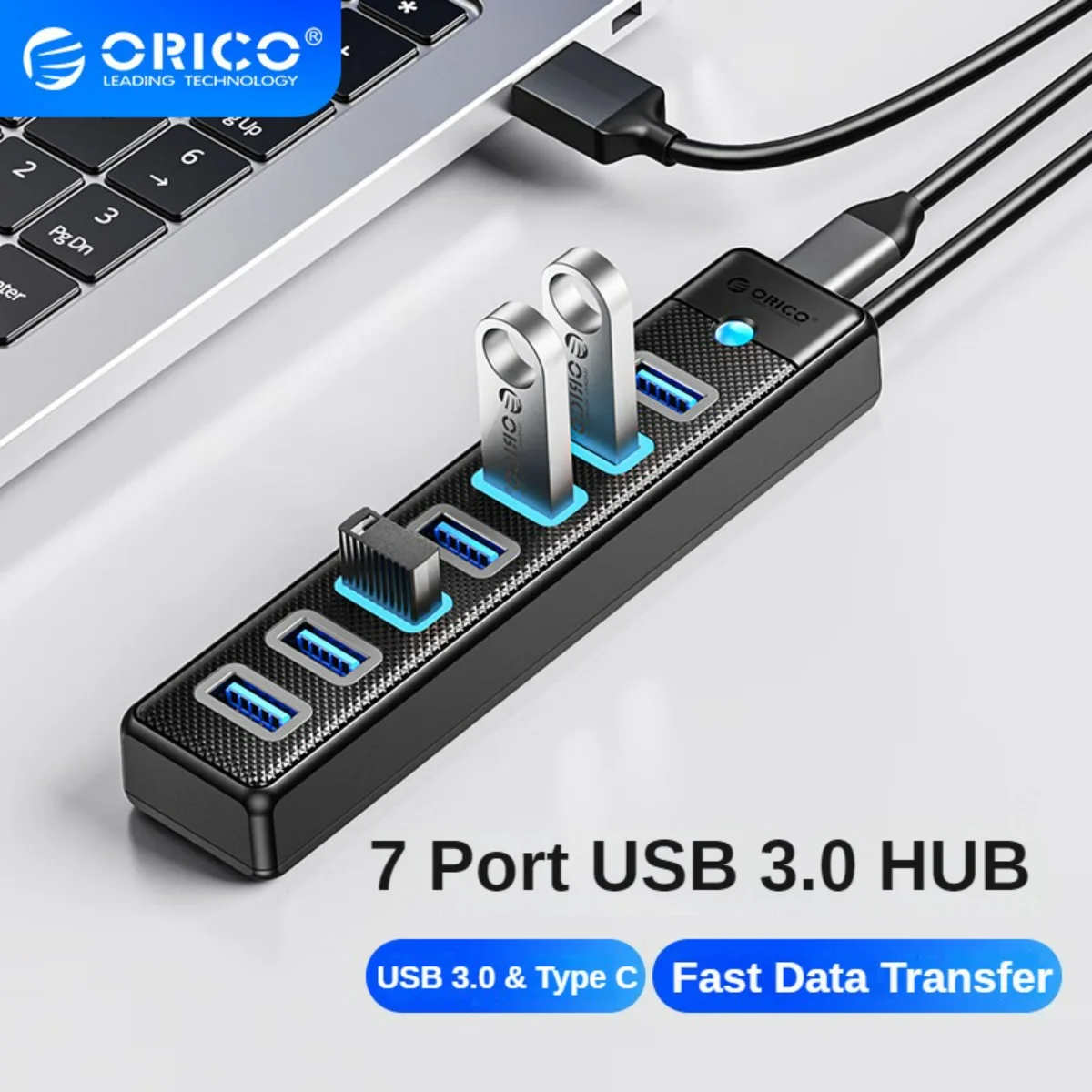 

ORICO 5Gbps USB 3.0 HUB Type C 7 Ports High Speed Mini Splitter OTG Adapter For Desk PC Computer Accessories HUAWEI Xiaomi