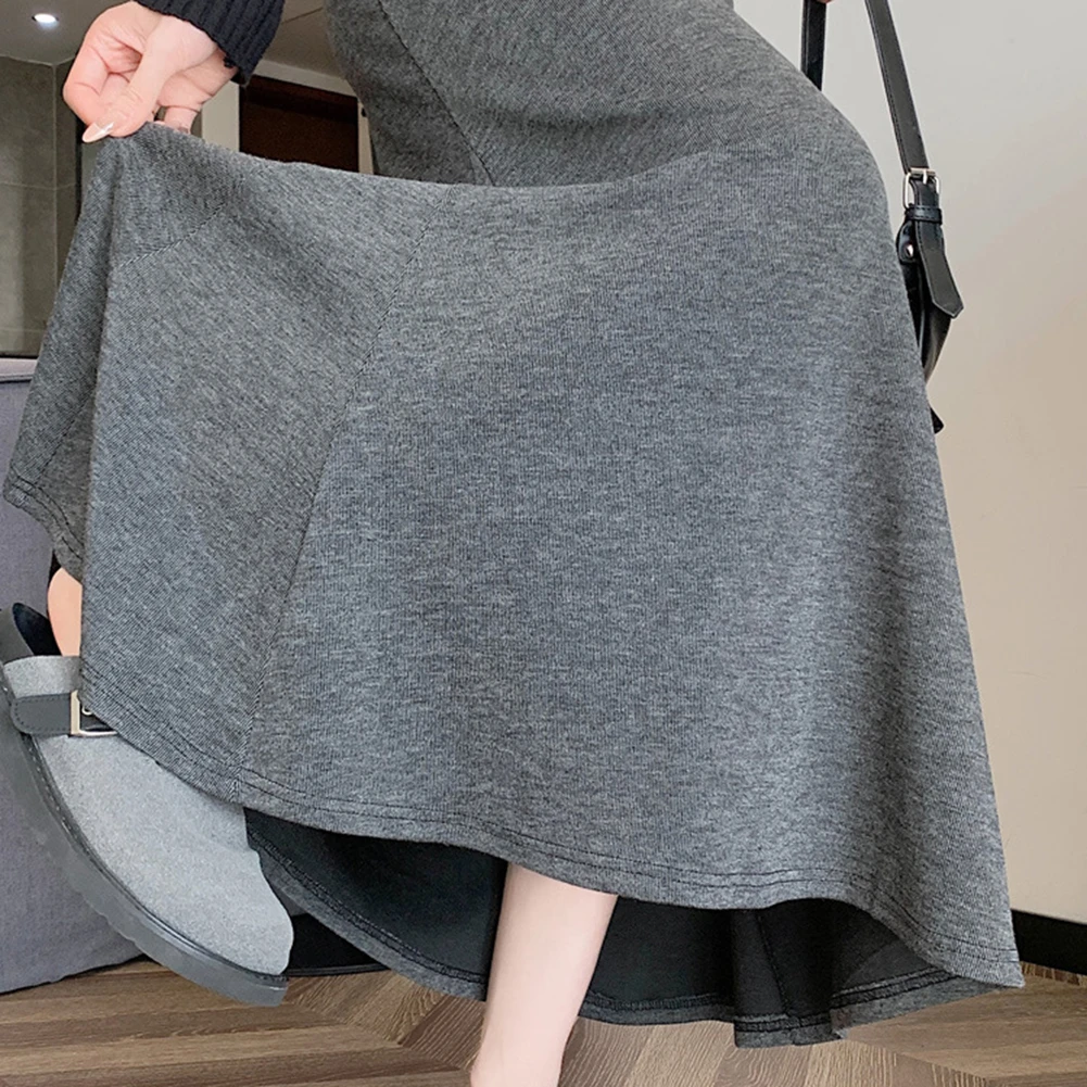

Casual Spring Summer Skirt Women Set Black Elegant Knitted Skirt Comfortable Fit Leisure Style Mid Length Seasonal Wear