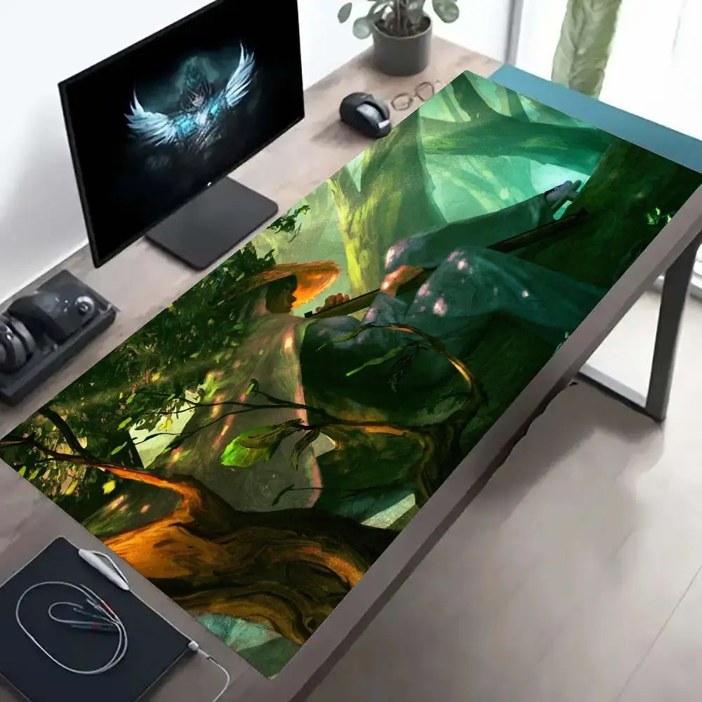 

Black Winged Witch Girl Design Large Size Anti-slip Rubber Mouse pad XXL Computer Gaming accessories Keyboard Desktop Decor Mat
