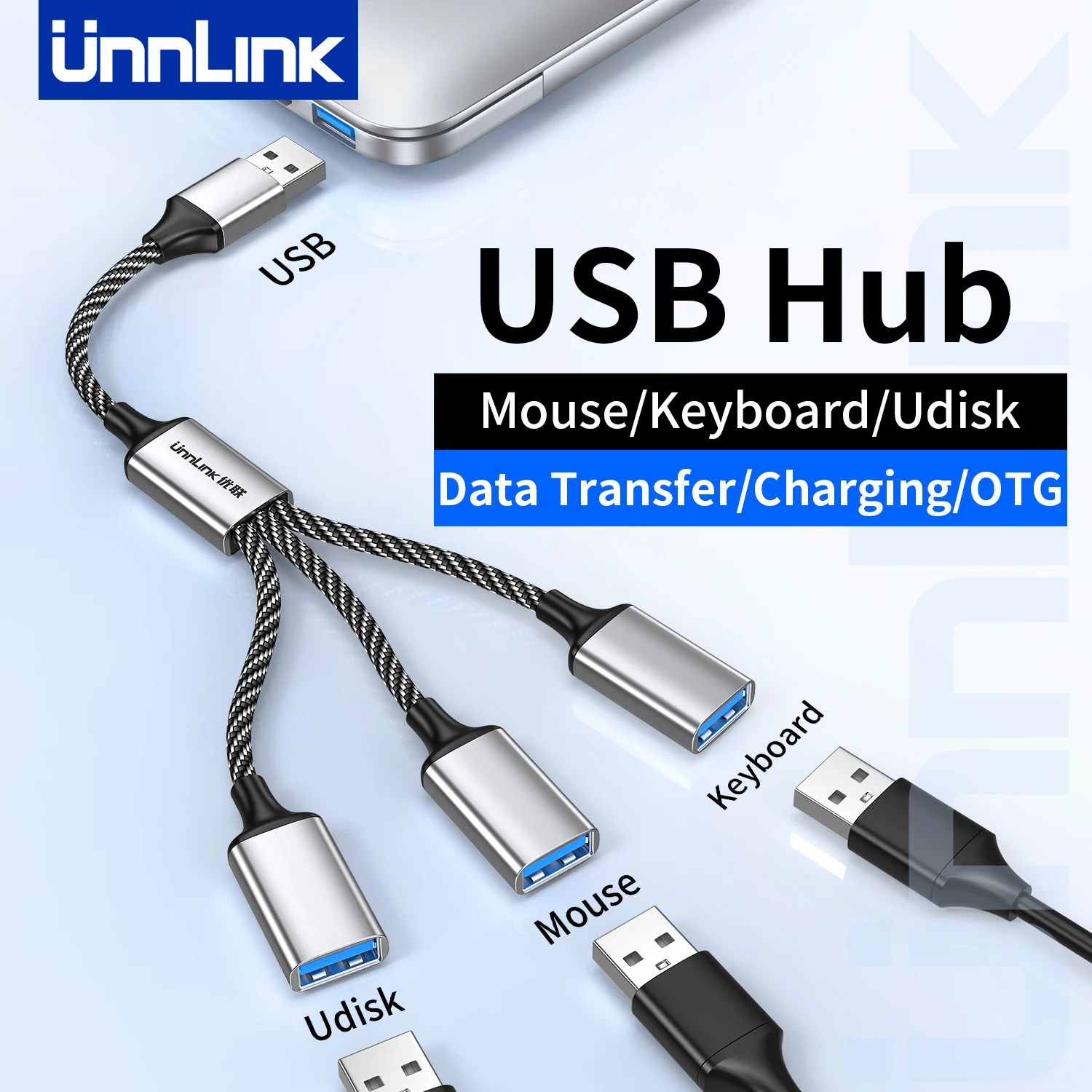 

Unnlink USB Hub Extension 3 Ports USB Splitter 1 to 3 or 2 Cable For Mouse Keybaord Printer Udisk USB Radiator Fan to PC Laptop