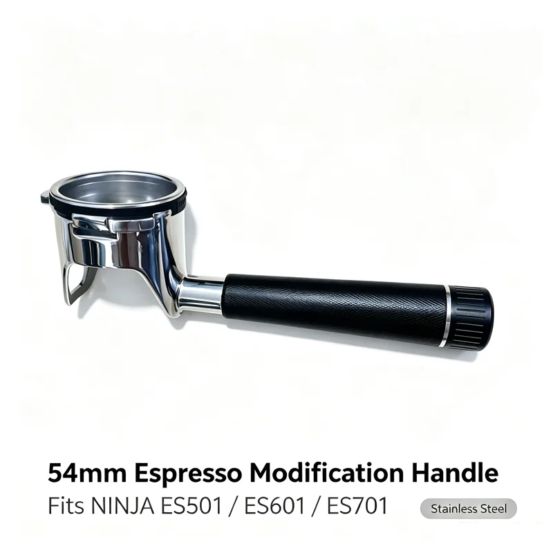 54mm 3-Ear Bottomless Coffee Portafilter with 2 Cup Basket, Fits NINJA ES501/ES601/ES701 Series Espresso Machine