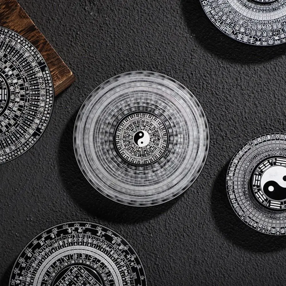 Handheld Tai Chi Fingertip Gyro Bagua Pattern Aluminium Alloy Finger Spinner Retro Chinese Style Fidget Spinner Decompression