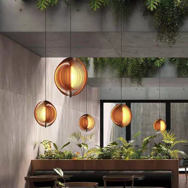 

Japanese Wabi-sabi Style Wooden Ceiling Chandeliers, Island Table Living Room Bedside Home Decor Light Fixtures, Led Lighting
