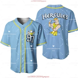 2023 New Baseball Jersey Disney Parks Hercules Baseball Jersey 3D Printed Mesh Casual Men's Women'sand Children's Baseball Shirt