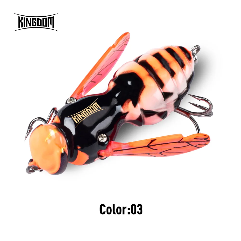 Kingdom Wasp Crawl Bait 4,2 g 40 mm 6,6 g 48 mm schwimmende Insekten bionische Swimbaits Topwater harte Köder für Barsch-Karpfen-Hechtangeln