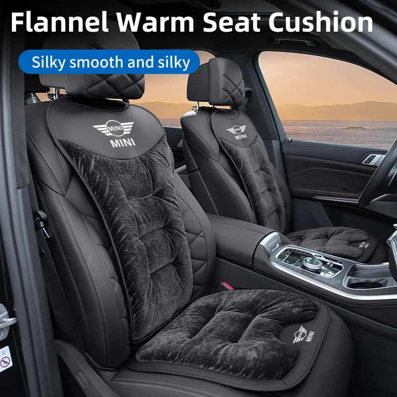 Car Furry Winter Warm Cushion Backrest Seat Protection Cover For MINI Cooper JCW One Countryman Clubman Cabrio Paceman R60 R57 R