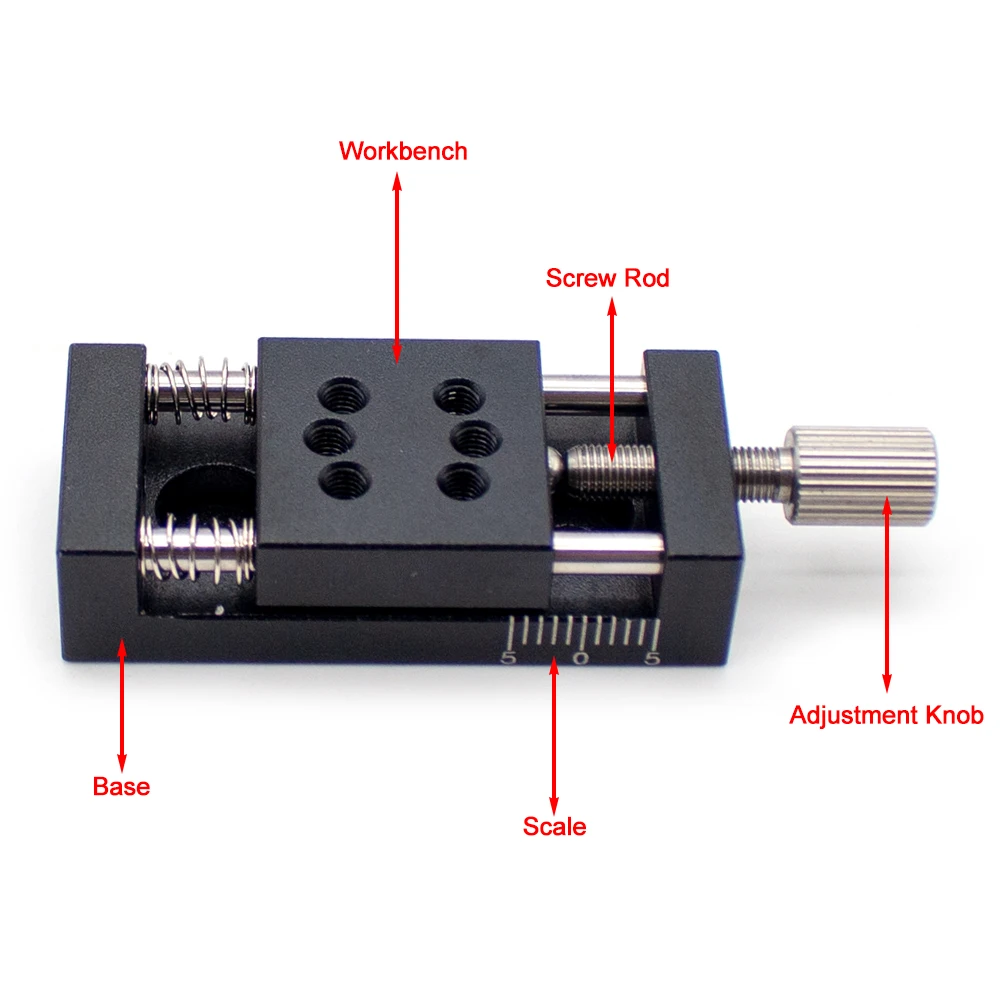 X Axis Linear Stage Stroke 10MM Fine‑Tuning Precision Mini Sliding Table Micro Manual Translation Stage Experiment Platform