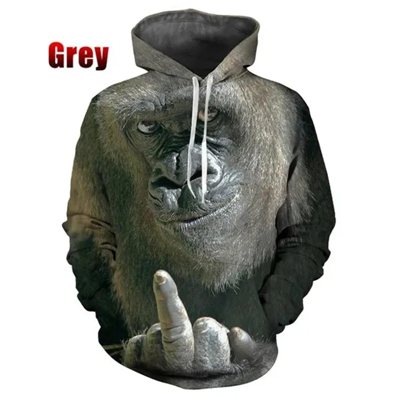 

Funny Orangutan 3D Printing Men's Hoodies Funny Pattern Wholesale Male Sweatshirts Hooded Spring New Pullovers Csaual Tops