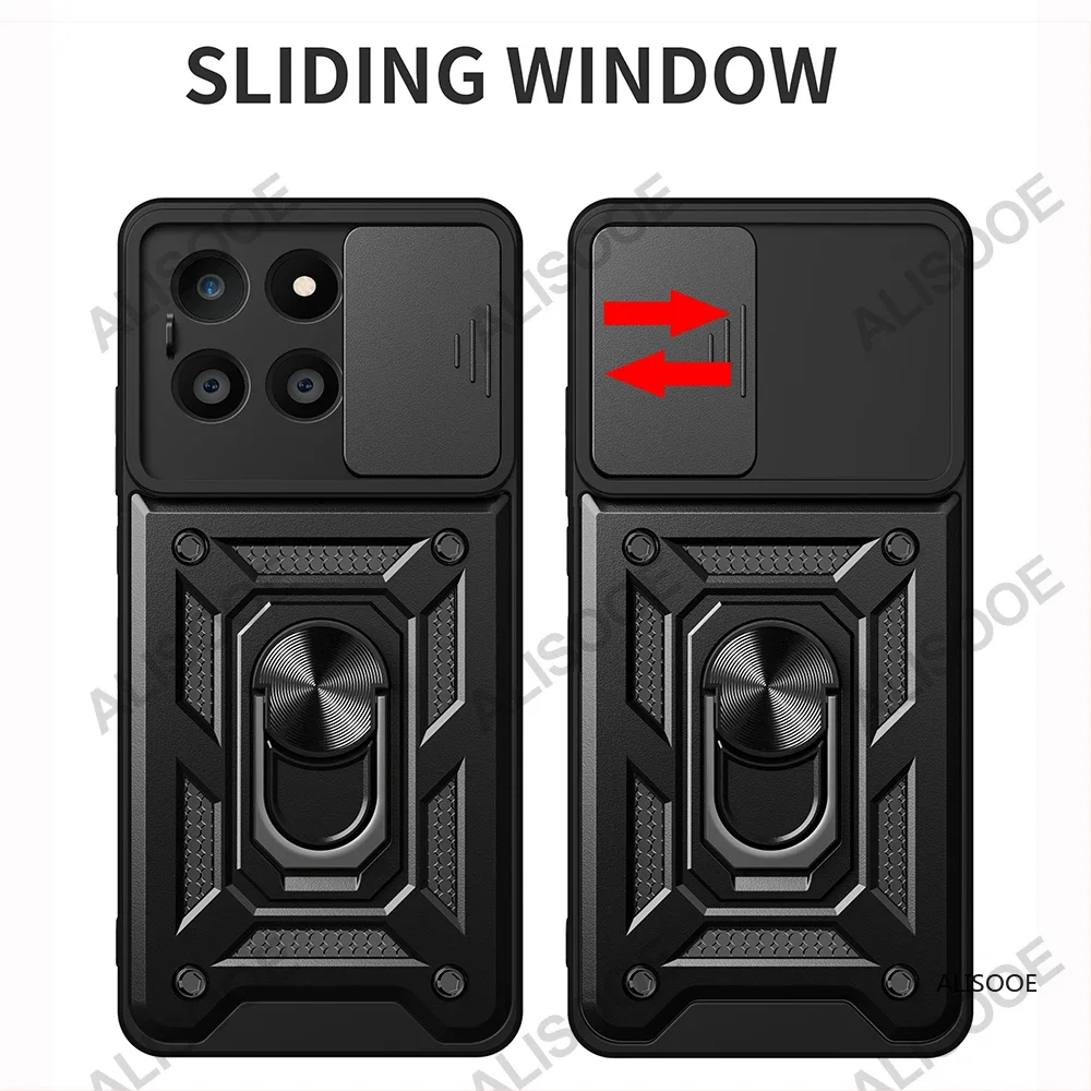 Slide Camera Cover For Honor X8B Case Push Lens Ring Stand Protection Cover for For Honor X8B LLY-LX1, LLY-LX2, LLY-LX3 Capa