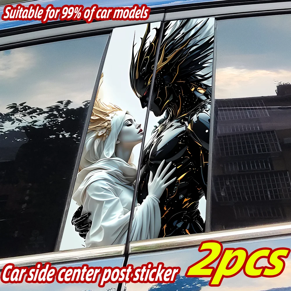 

Автомобильные наклейки «Ангел против демона», забавные автомобильные стойки B, водостойкий декор, чехол, царапины, двери автомобиля, столбы, солнцезащитные наклейки, аксессуары