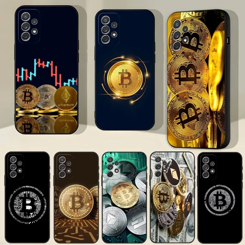 Crypto Currency Bitcoin BTC Phone Case for Samsung Galaxy A13 A52 A53 A73 A32 A51 A23 A22 A12 A02s A20e A40 50 A21 A72 A70 Cover