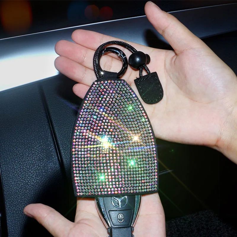 Car Keys Bling Glitter Keychain Bag Women PU Leather Keychain Purse Key Organizer Case Creative Design Fashion Cute Key Wallets