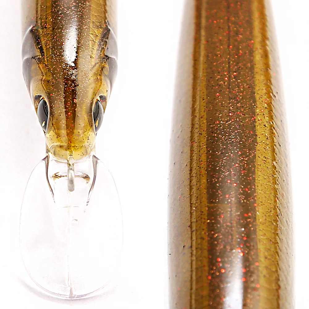 B & U المياه المالحة الصيد إغراء أسماك Jerkbait إغراء الطعم الاصطناعي طويل الصب البحر باس بايك المتذبذب معالجة السنانير الطعم الثابت