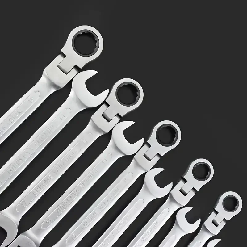 1pc 10mm Combination Ratchet Wrench With Flexible Head, Dual Purpose Ratchet Tools Ratchet Combination Kit. Automotive Hand Tool