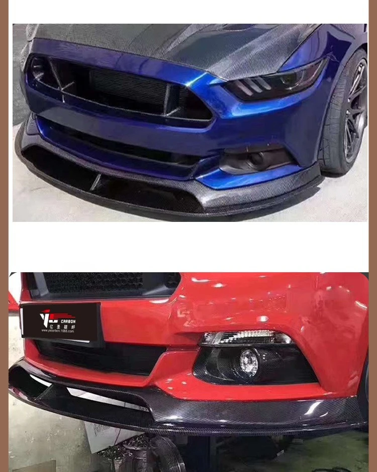 Carbon Fiber Front Lip Spoiler For 2015-2017 Mustang, Car Accessories, Front Bumper Chin, Vehicle Parts view 6
