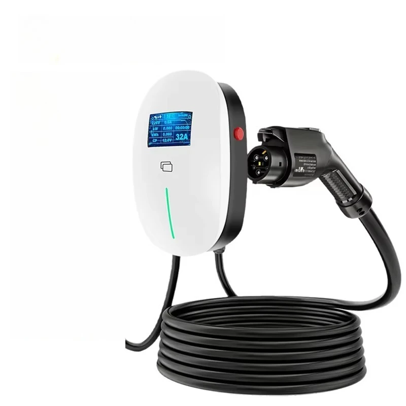 7Kw 32A Home Ev Charging Station Type 2 220V Ac Wall Mounted Electric Vehicle Charger With Display For All Cars Commercial Use