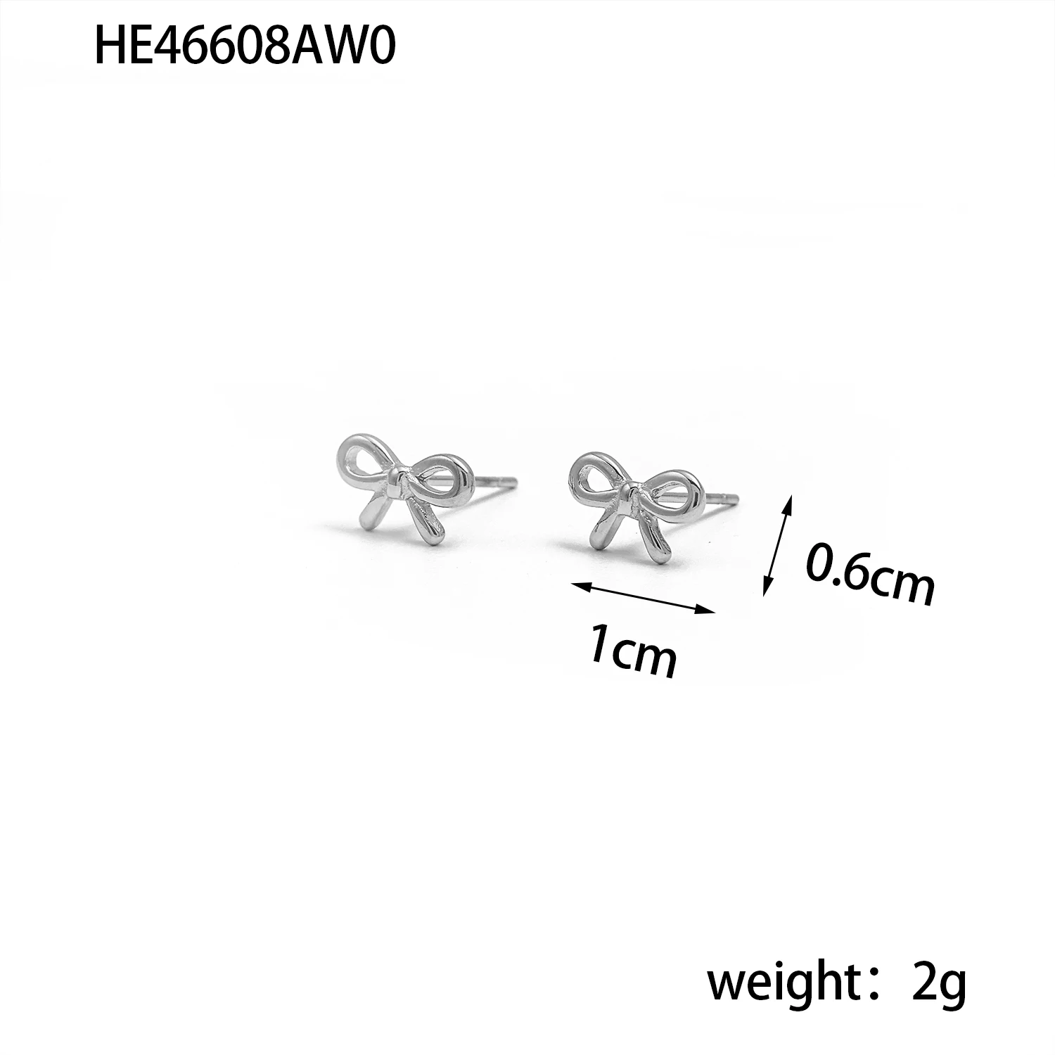 CARLIDANA New Arrival Trendy Gold Plated Bowknot Earrings Simple Stainless Steel Earrings Fashion Heart Bow Girl Stud Earrings